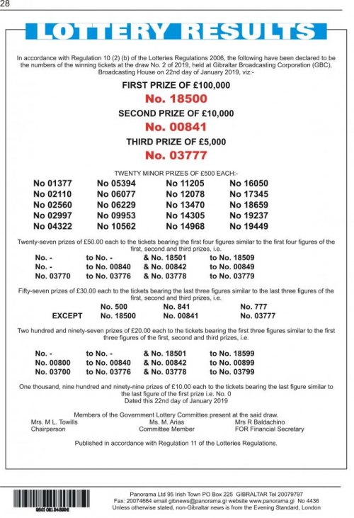 result lotto january 23 2019